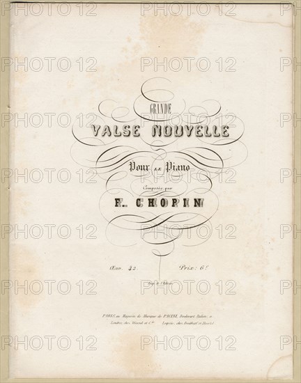 Cover page of first edition of the Grande Valse Nouvelle in A-flat Major, Op. 42, 1840.