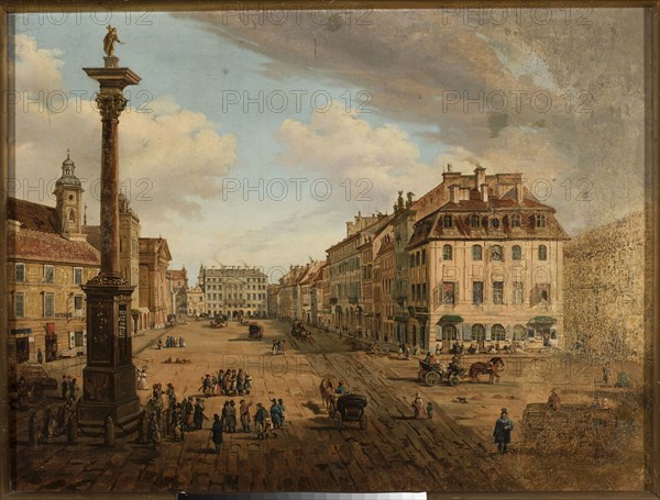 View of Krakowskie Przedmiescie from Castle Square  in Warsaw, c.1838.