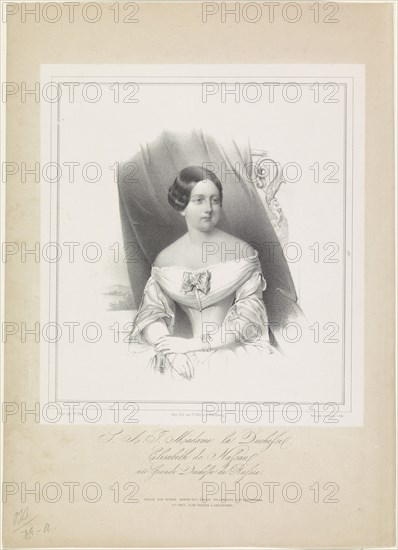 Grand Duchess Elizabeth Mikhailovna of Russia (1826-1845), Duchess of Nassau, ca 1844-1850.