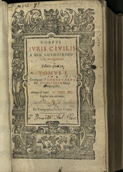 Justinianus Corpus Iuris Civilis (Body of Civil Law). Frontispiece, 1625.