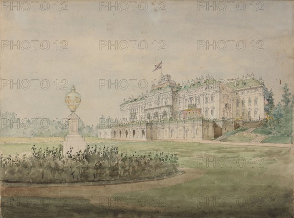 View of the Constantine Palace in Strelna near St. Petersburg, 1856.