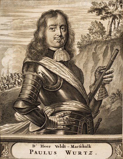 Portrait of Paul Würtz (1612-1676) (From: Schauplatz des Krieges), 1675. Creator: Anonymous.