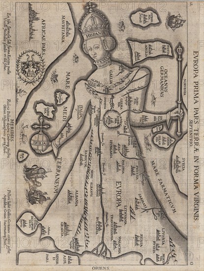 Europa Prima Pars Terrae in Forma Virginis (Europe in the Shape of a Queen), 1581.