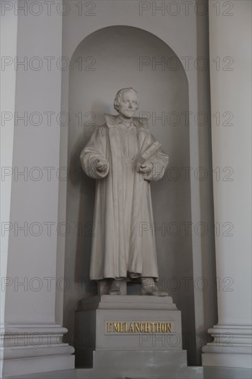 Statue of Philipp Melanchthon, Lutheran Cathedral, Helsinki, Finland, 2011. Creator: Sheldon Marshall.