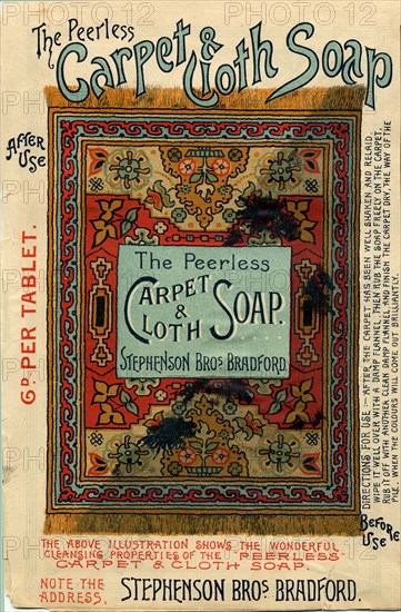 Peerless Carpet & Cloth Soap, 19th century. Artist: Unknown