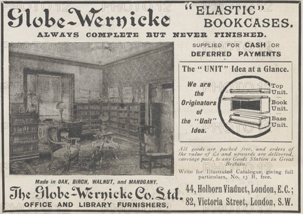 Globe-Wernicke  Elastic bookcase, 1906. Artist: Unknown