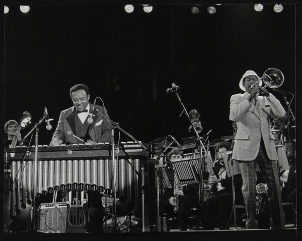 The Lionel Hampton Orchestra on stage at Knebworth, Hertfordshire, July 1982. Artist: Denis Williams