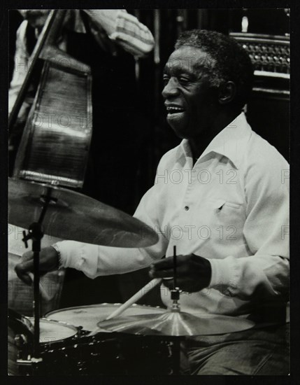 Drummer Art Blakey playing at the Forum Theatre, Hatfield, Hertfordshire, 1978. Artist: Denis Williams