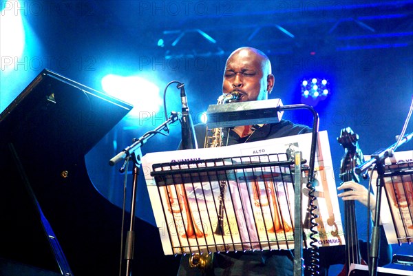 Abraham Burton, saxophonist, Brecon Jazz Festival, 2007. Artist: Brian O'Connor.