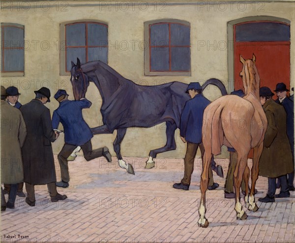 Showing at Tattersalls, c1919. Artist: Robert Polhill Bevan.