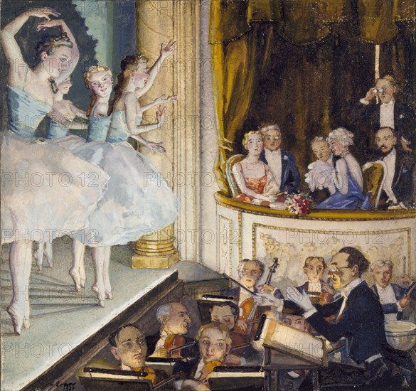 Russian ballet, 1930. Artist: Konstantin Somov.