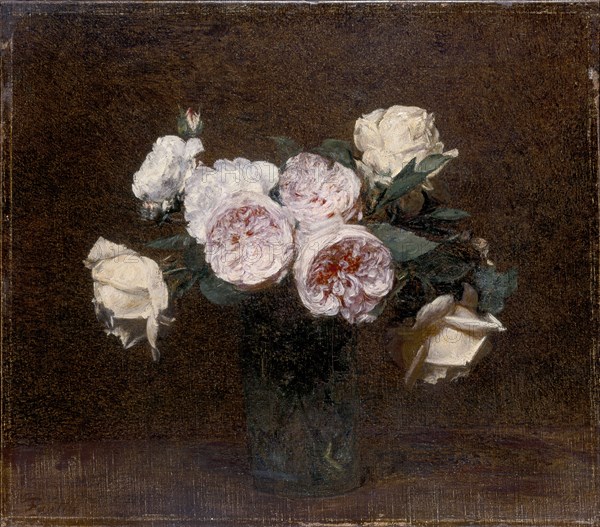 Still Life: pink, white and yellow Roses, 1894. Artist: Henri Fantin-Latour.