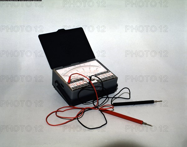 Tester or multimeter, device used for measurement of voltage, current and electrical resistance.