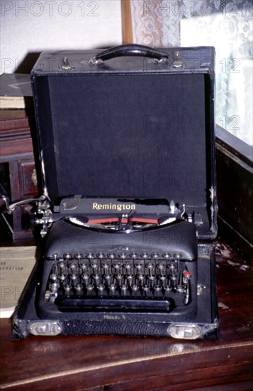 Old Remington typewriter in the Railway Museum in Squamish.