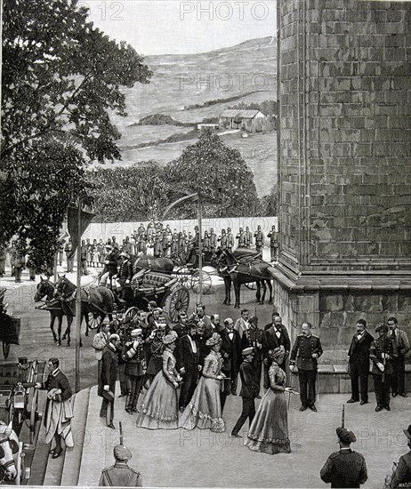 Entrance of the  King with his mother in the Basilica of Begoña in Bilbao, 1900', Alfonso XIII, K?