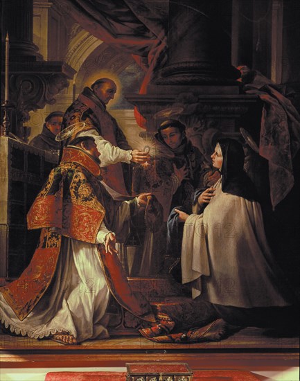 Santa Teresa receiving communion', St. Teresa of Avila (1515-1582), Spanish religious writer.