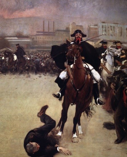 'The Charge' 1902, oil Painting by Ramon Casas.