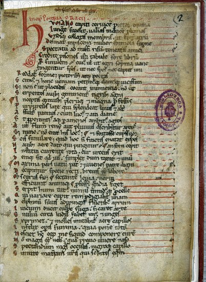 Epistle ad Pisones Manuscript ', by Horace.