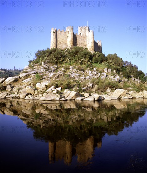 Almourol Castle on the banks of Tajo river.