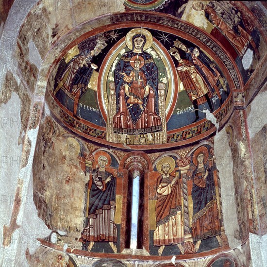 Apse of the church of Santa Maria de Taüll in the Vall de Boi (Boi Valley), Alta Ribagorza.