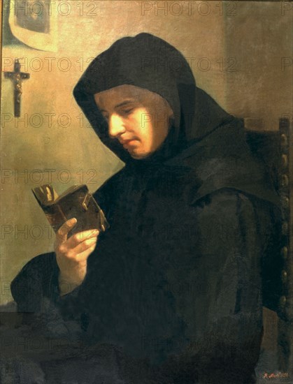 'Friar praying', Ramon Marti Alsina, 1856.