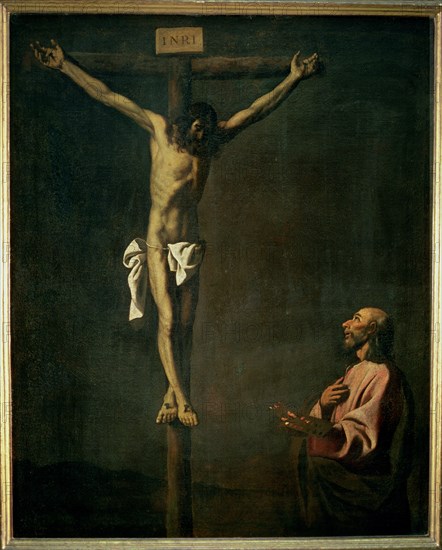 'Saint Luke as a painter before Christ on the Cross'.