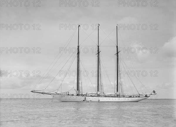 The American three mast schooner 'Karina', 1912. Creator: Kirk & Sons of Cowes.