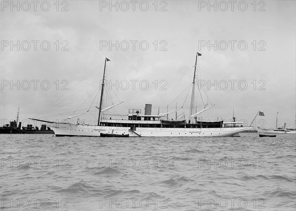 The 766-ton steam yacht 'Sayonara', 1912. Creator: Kirk & Sons of Cowes.