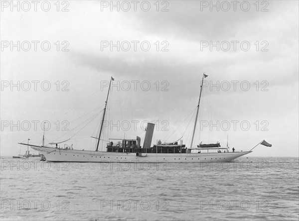 The steam yacht 'Sabrina', 1914. Creator: Kirk & Sons of Cowes.