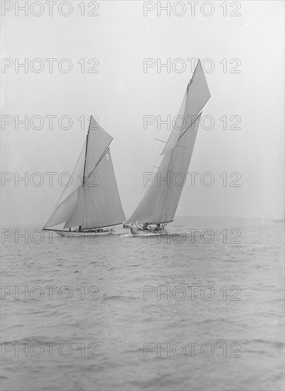 The 19-metre class 'Norada' & 'Mariquita', 1913. Creator: Kirk & Sons of Cowes.