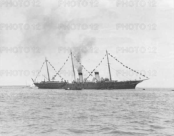 The Russian Imperial Yacht 'Standart' at Cowes, 1909. Creator: Kirk & Sons of Cowes.