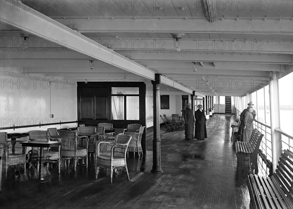 Promenade deck on 'SS Insulinde', 1914. Creator: Kirk & Sons of Cowes.