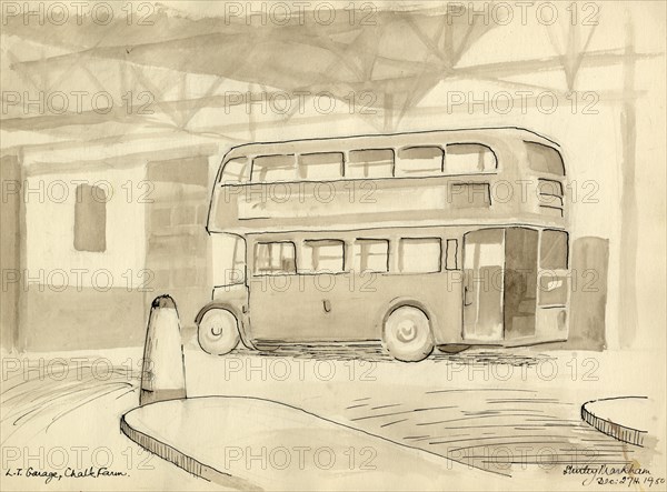 'L.T. Garage, Chalk Farm', 1950. Creator: Shirley Markham.