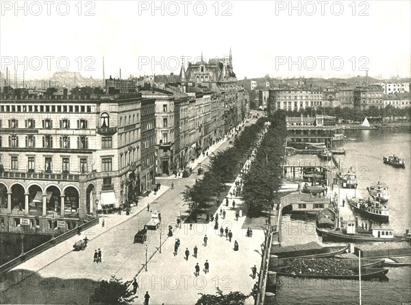 The Jungfernstieg, Hamburg, Germany, 1895.