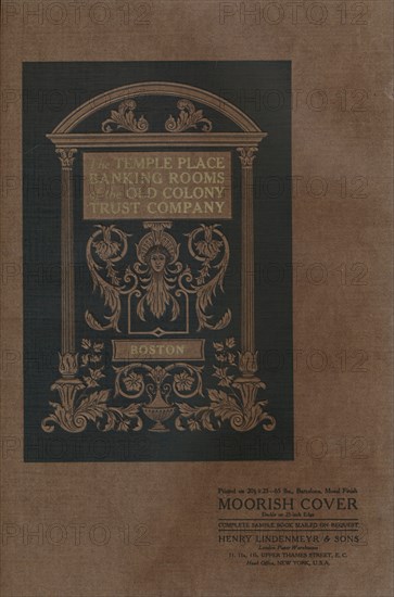 The Temple Place Banking Rooms of the Old Colony Trust Company - Moorish Cover', 1909.