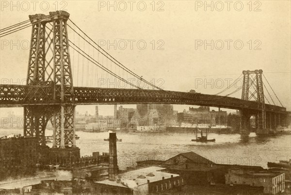 Williamsburg Suspension Bridge, New York', c1930.