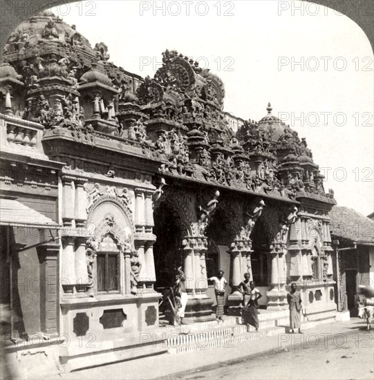 'Exquisitely carved ornamentation of a Hindu Buddhist Temple, Colombo