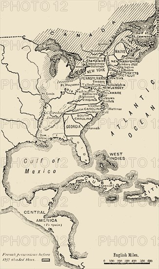 'Map of North America, Illustrating the American War of Independence'