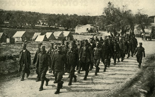 'Reorganizing the Serbian Army: troops...on Corfu Island', First World War, c1916, (c1920). Creator: Unknown.