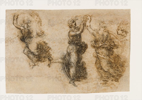 Three dancing female figures, 1517-1518. Creator: Leonardo da Vinci (1452-1519).