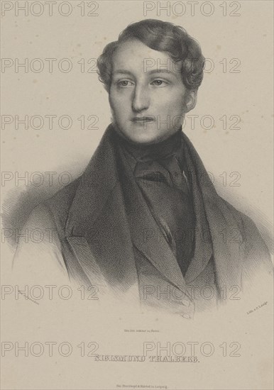 Portrait of the pianist and composer Sigismund Thalberg (1812-1871) , c. 1850. Creator: Lange, Carl (1804-1874).