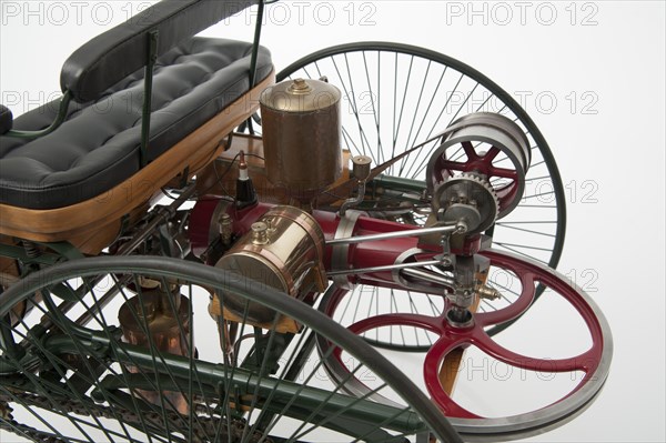 1885 Benz 3 wheeler scale model. Creator: Unknown.