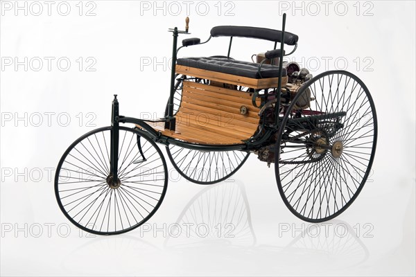 1885 Benz 3 wheeler scale model. Creator: Unknown.