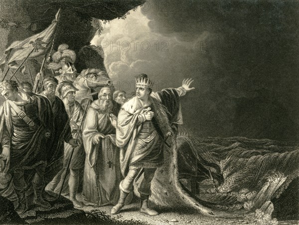 'Canute reproving his Courtiers', c1840. Creator: Francis Holl.