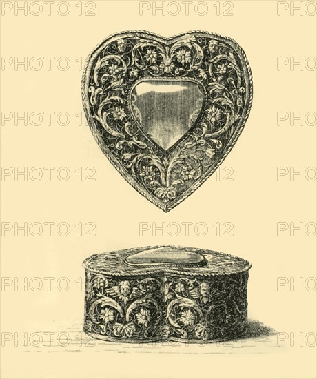 Heart-shaped box, c1650-1699, (1881). Creator: A A Bradbury.