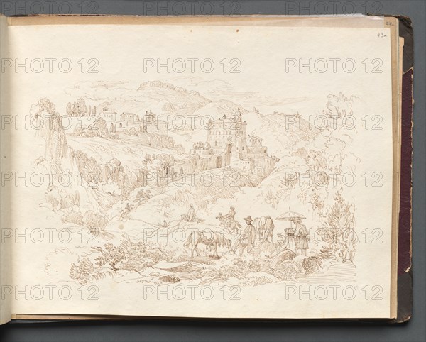 Album with Views of Rome and Surroundings, Landscape Studies, page 43a: Roman Landscape. Creator: Franz Johann Heinrich Nadorp (German, 1794-1876).