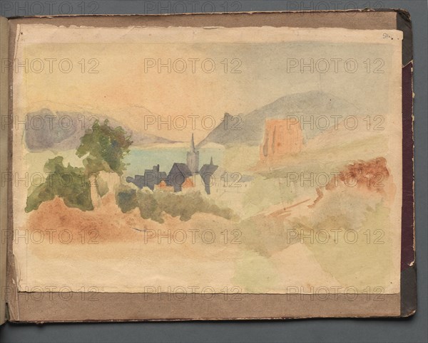 Album with Views of Rome and Surroundings, Landscape Studies, page 54a: Roman Landscape. Creator: Franz Johann Heinrich Nadorp (German, 1794-1876).