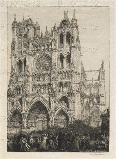 Amiens Cathedral, Inventory Day, 1887. Creator: Auguste Louis Lepère (French, 1849-1918).