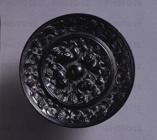 Animal-and-Grape Mirror, mid 600s. Creator: Unknown.