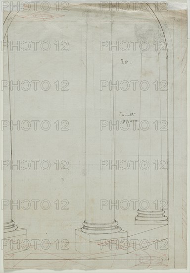 Architectural Drawing of Columns (verso), c. 1810-1820. Creator: Pietro Fancelli (Italian, 1764-1850).